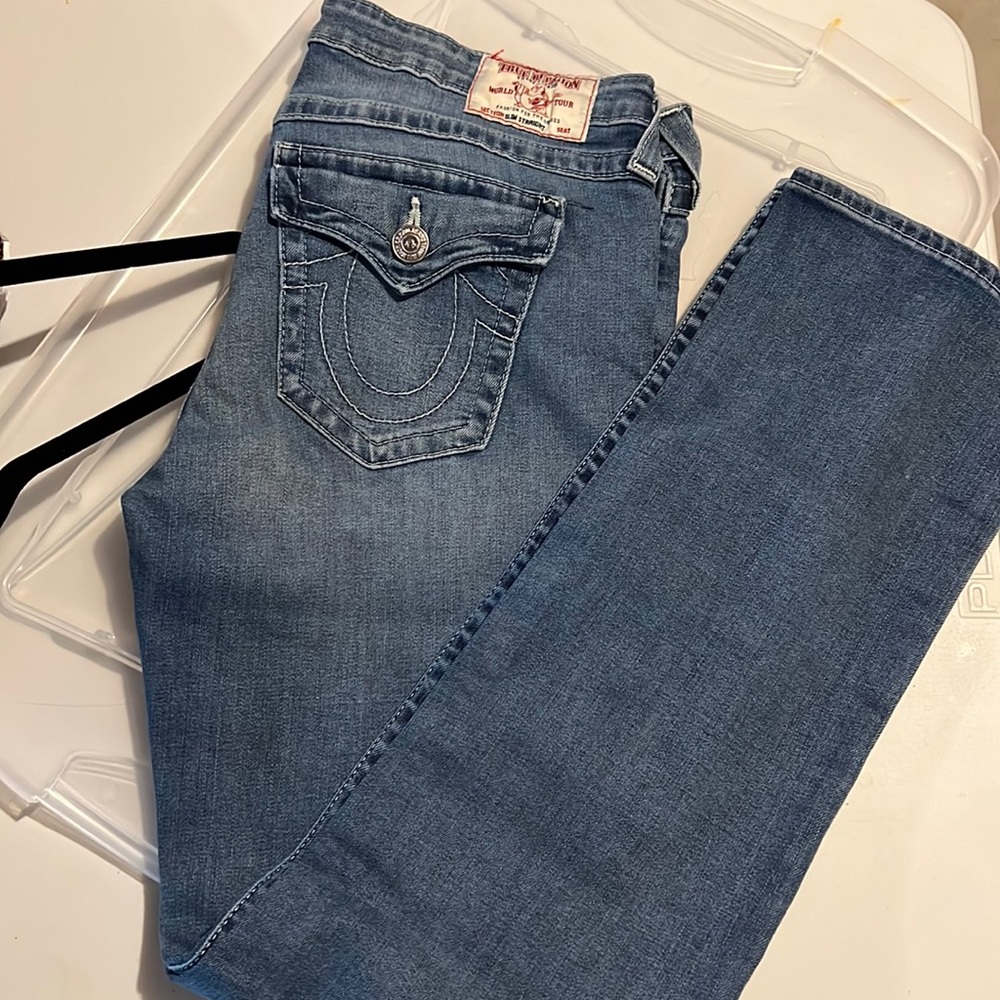 True religion straight jeans size 33 slim straight